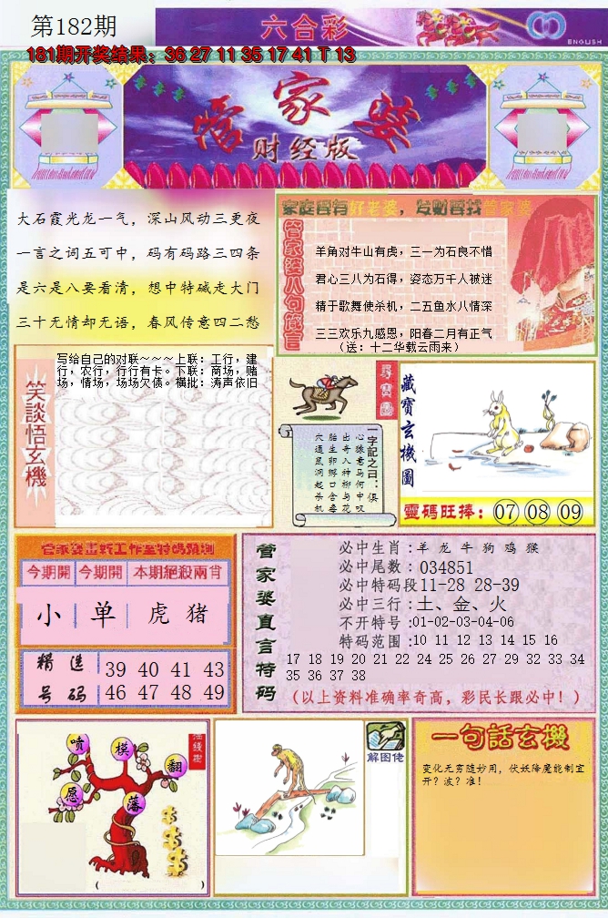 新澳彩182期:管家婆财经版