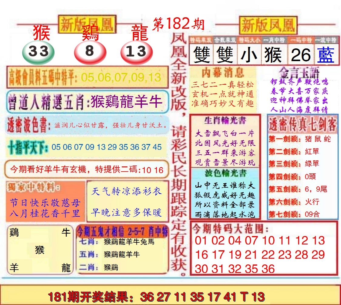 新澳彩182期:另二代凤凰报