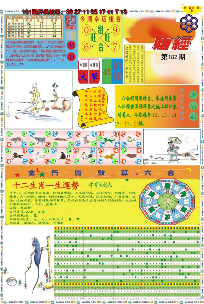 新澳彩182期:九龍赌经A(推荐)