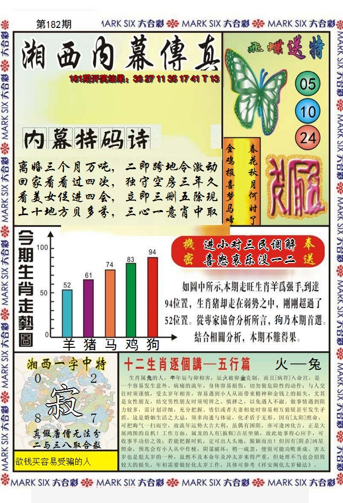 新澳彩182期:湘西内幕传真A