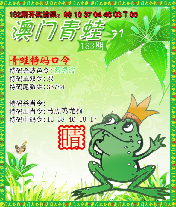 新澳彩183期:青蛙系列71