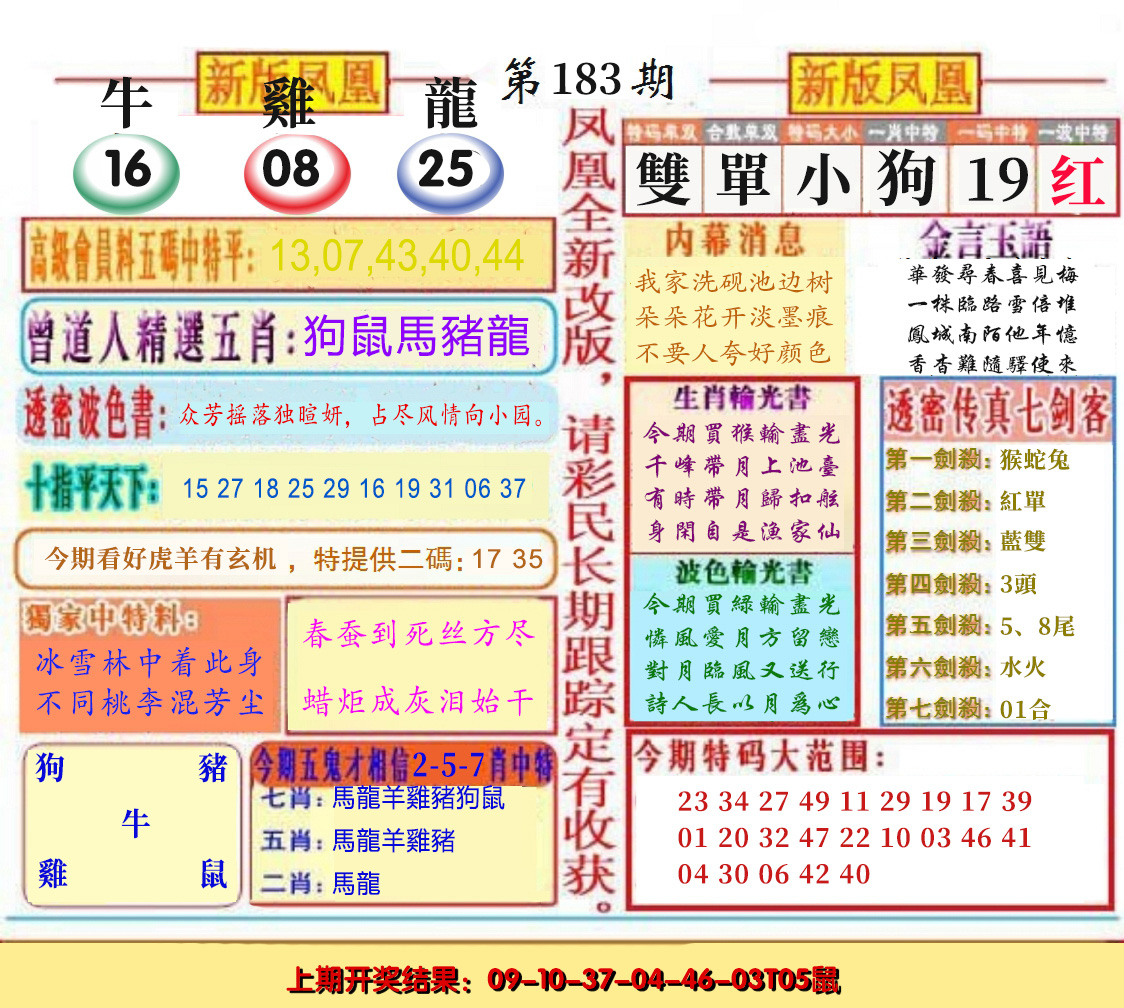 新澳彩183期:二代凤凰报