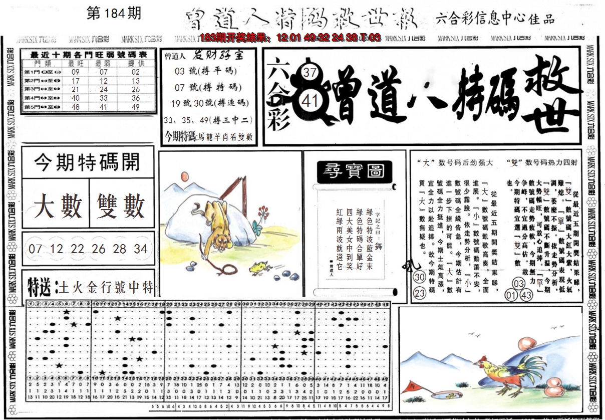 新澳彩184期:曾道人特码救世A