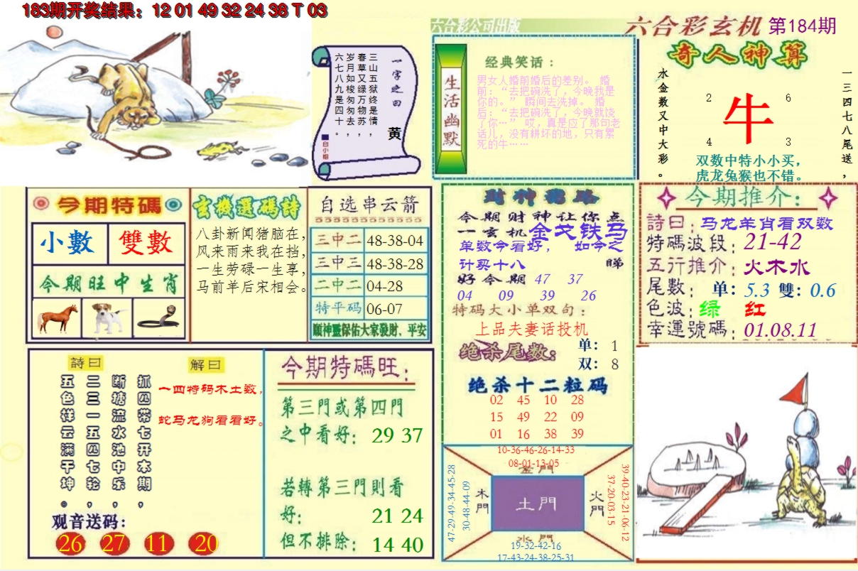 新澳彩184期:澳门六合玄机