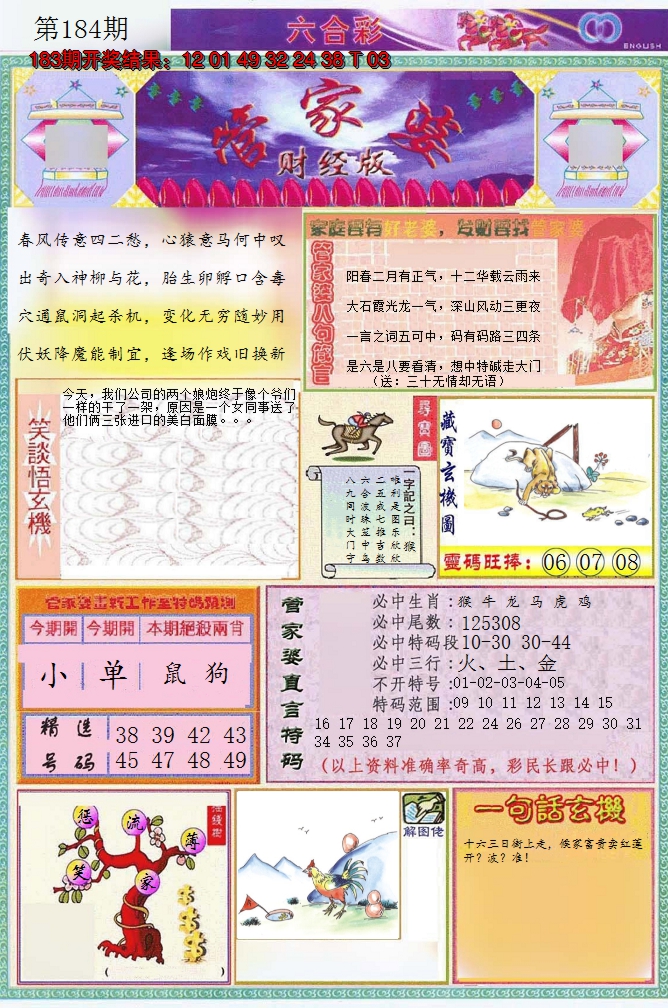 新澳彩184期:管家婆财经版