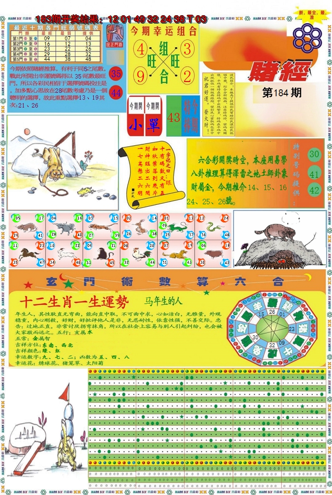 新澳彩184期:九龍赌经A(推荐)