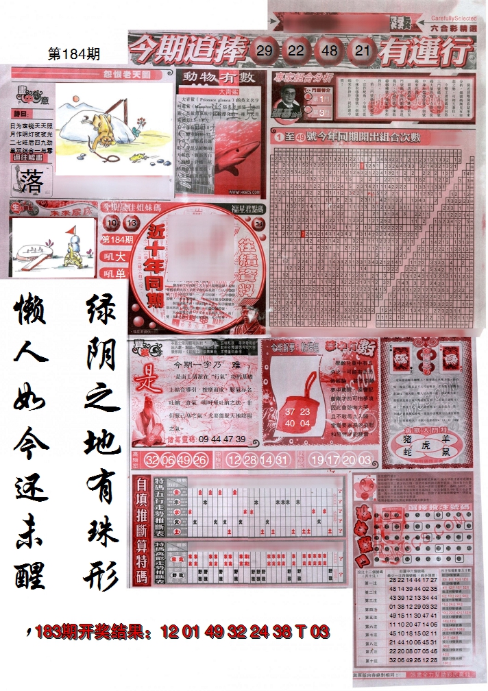 新澳彩184期:新六合精选B