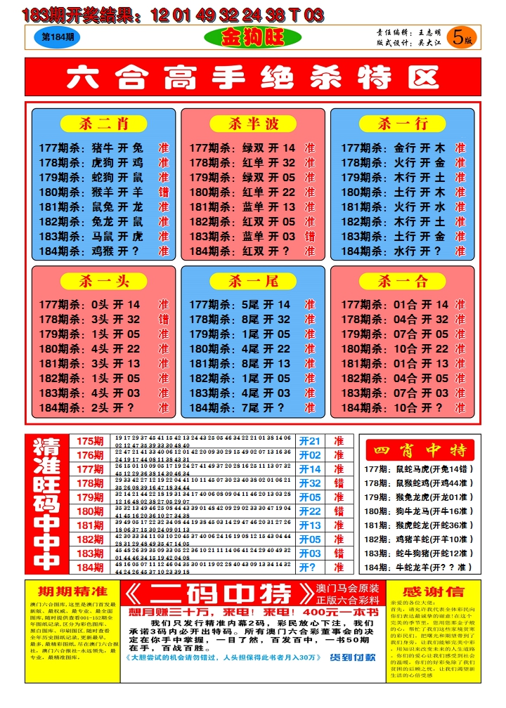 新澳彩184期:澳门金狗旺D