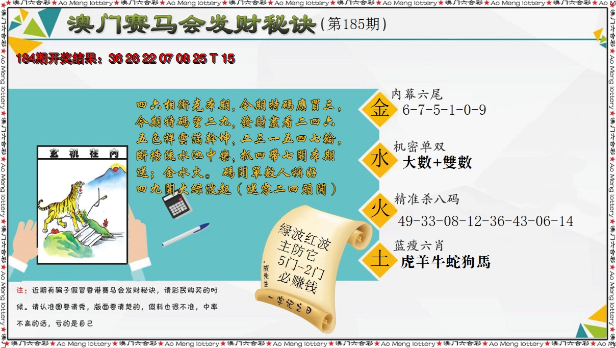 新澳彩185期:发财秘诀