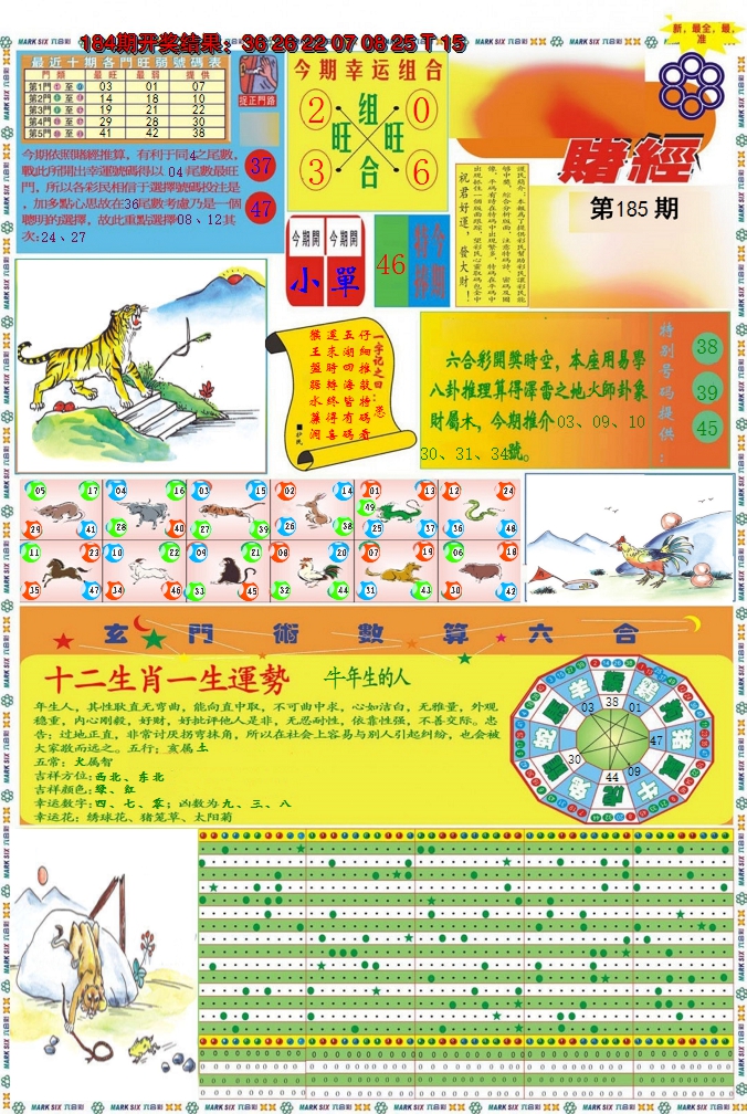 新澳彩185期:九龍赌经A(推荐)