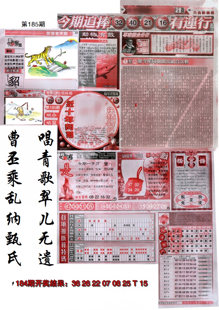 新澳彩185期:新六合精选B