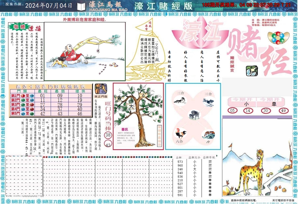 新澳彩186期:濠江赌经A