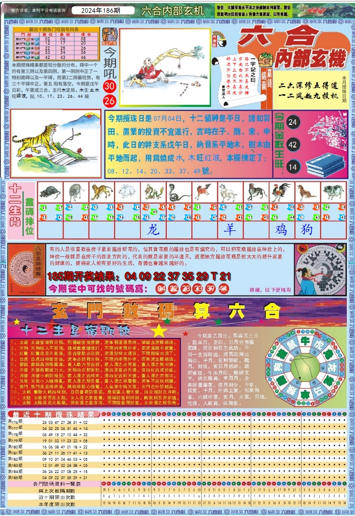 新澳彩186期:六合内部玄机A