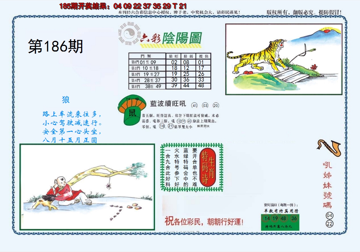 新澳彩186期:4-六合阴阳