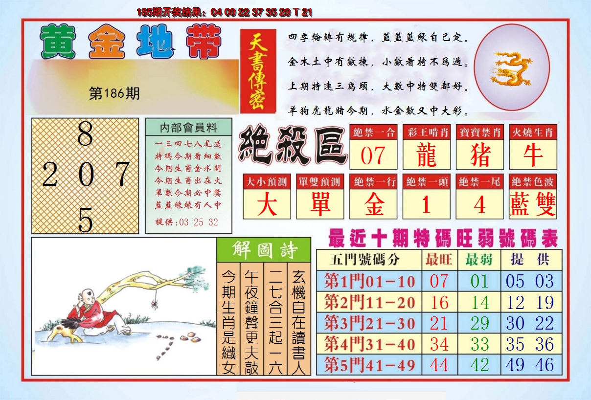 新澳彩186期:黄金地带