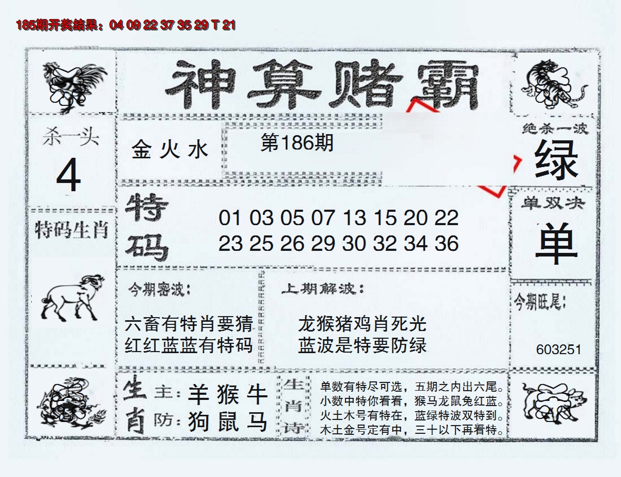 新澳彩186期:神算赌霸