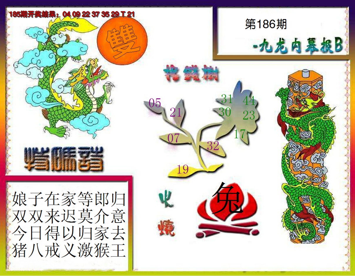 新澳彩186期:九龙内幕特肖图a