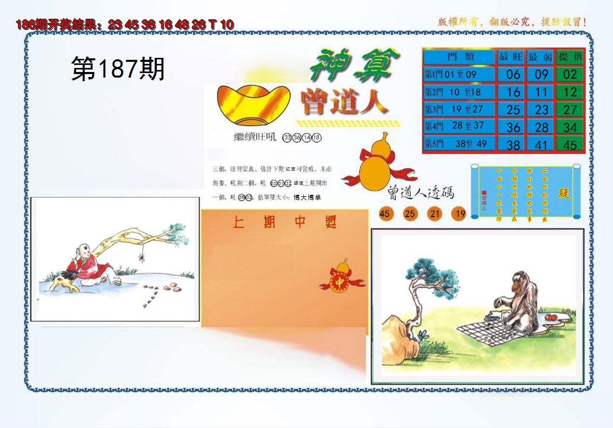 新澳彩187期:4-神算