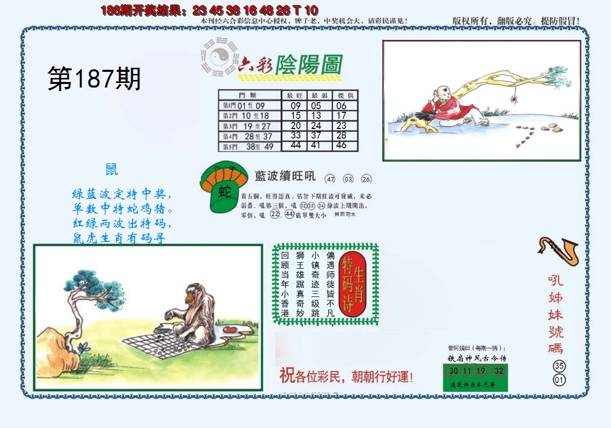 新澳彩187期:4-六合阴阳