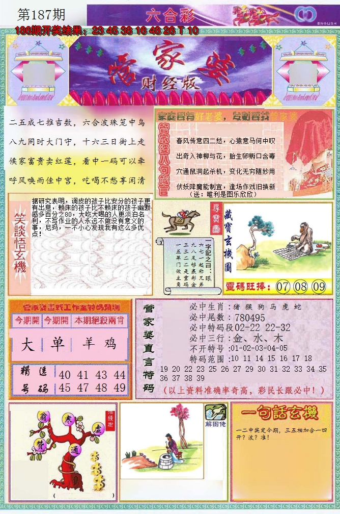 新澳彩187期:管家婆财经版