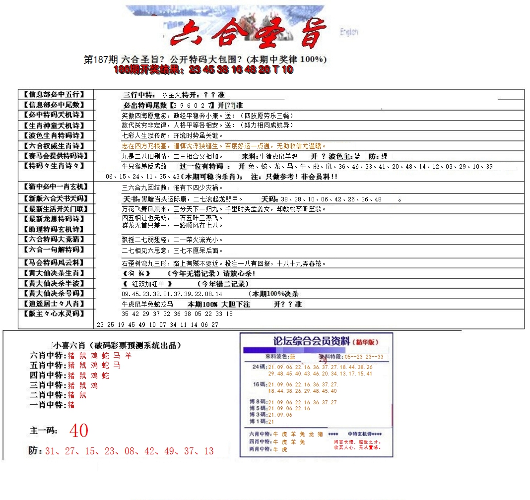 新澳彩187期:六合圣旨