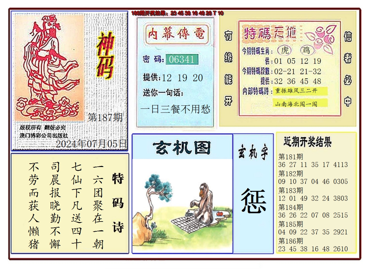 新澳彩187期:黄大仙神码