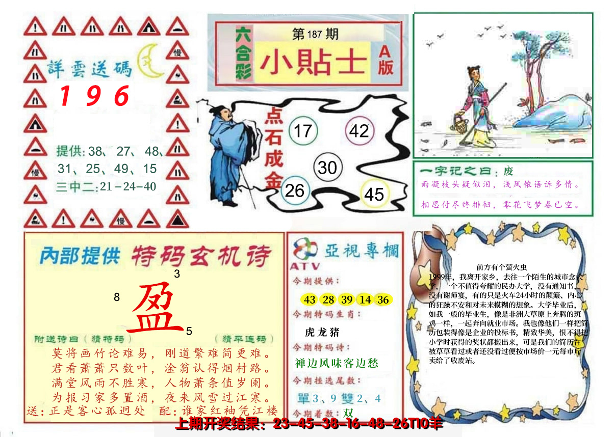 新澳彩187期:小贴士A