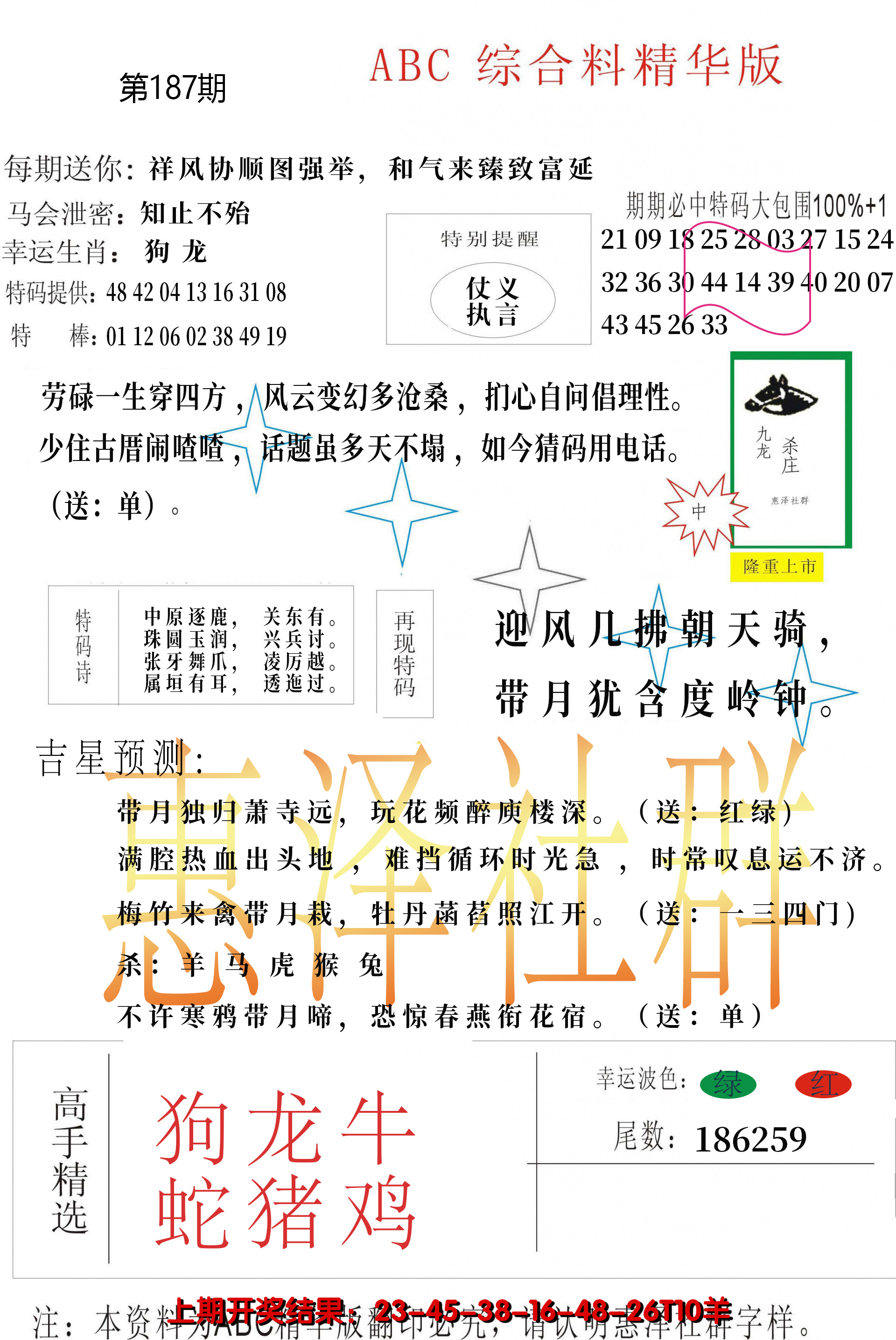 新澳彩187期:综合正版资料