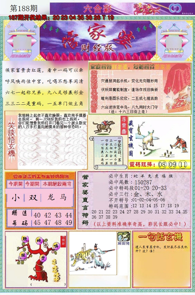 新澳彩188期:管家婆财经版