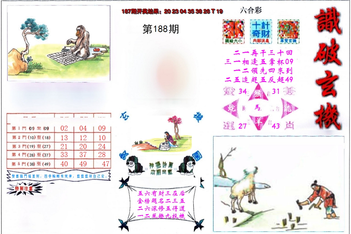 新澳彩188期:识破玄机