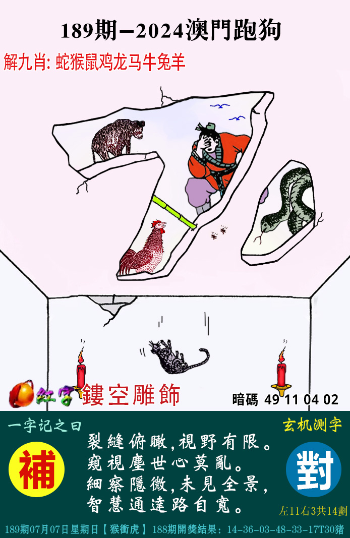 新澳彩189期:澳门跑狗图