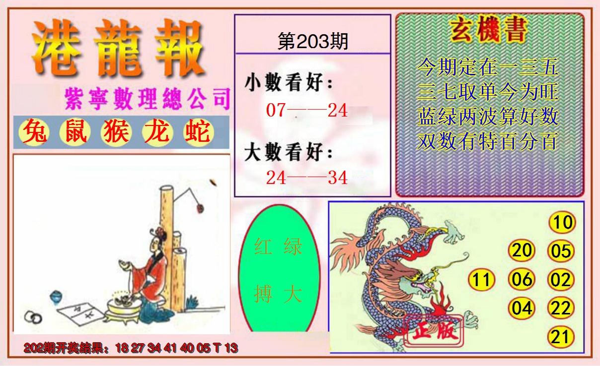 新澳彩203期:港龙报