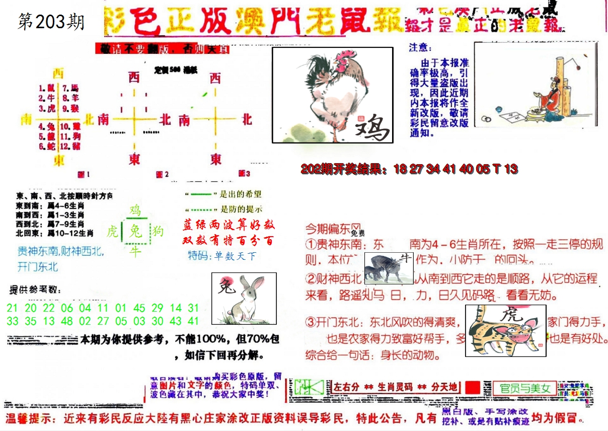 新澳彩203期:彩色正版澳门老鼠报