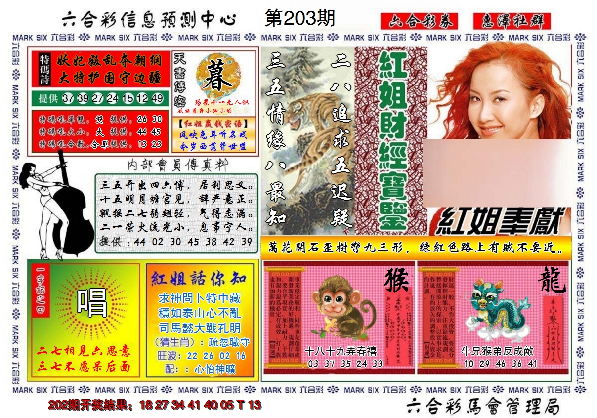 新澳彩203期:红姐财经宝鉴