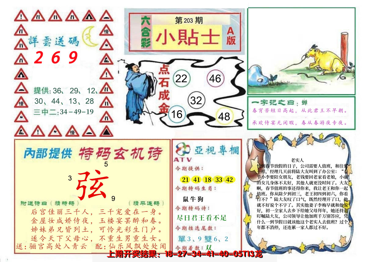 新澳彩203期:小贴士A