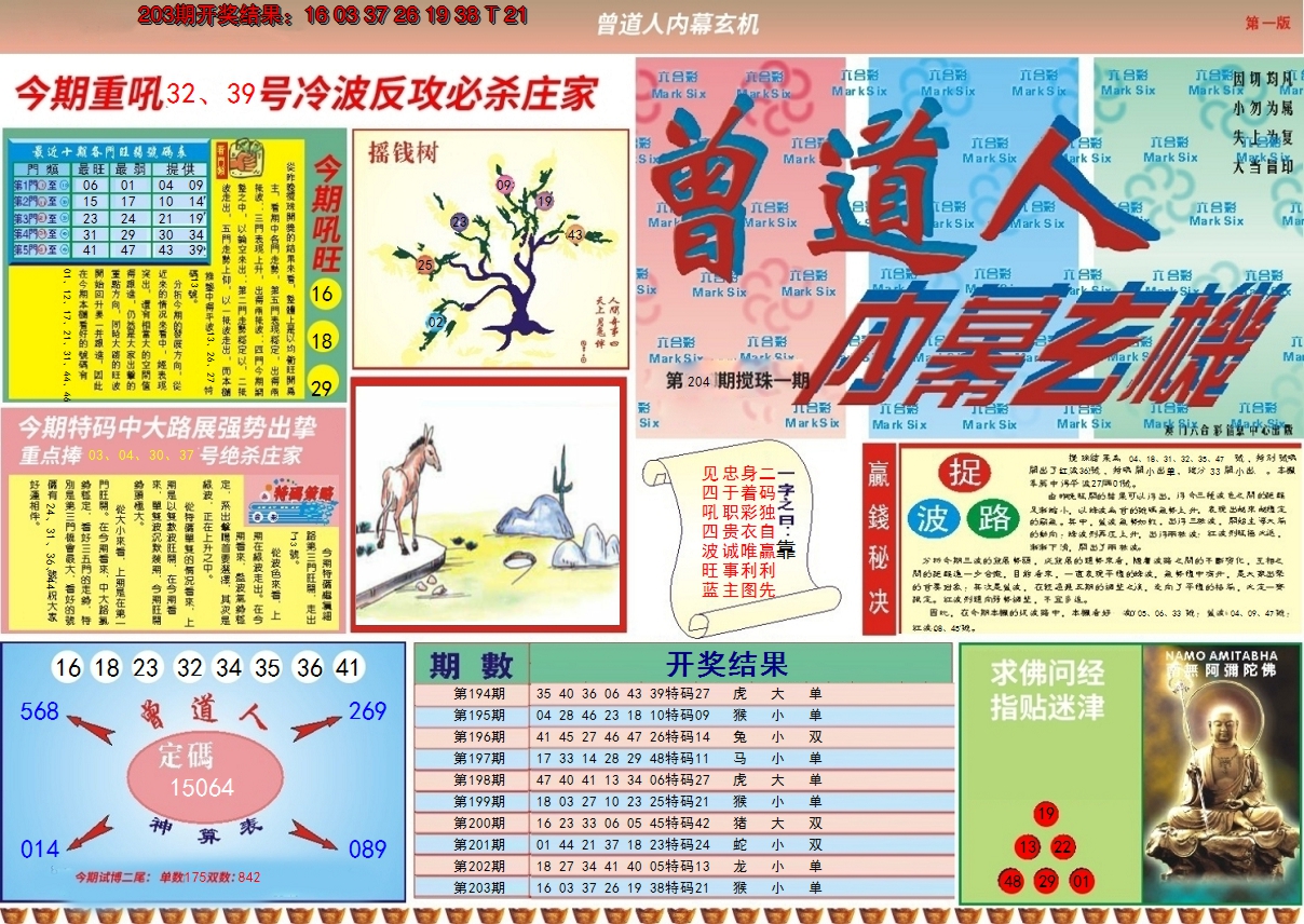 新澳彩204期:曾道人内幕A