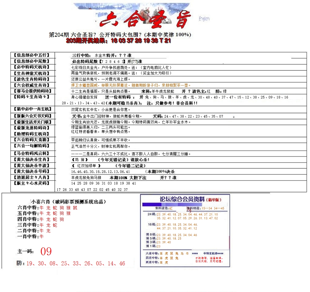 新澳彩204期:六合圣旨