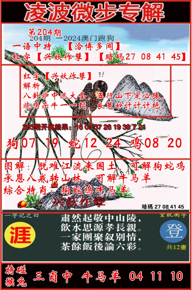 新澳彩204期:凌波微步