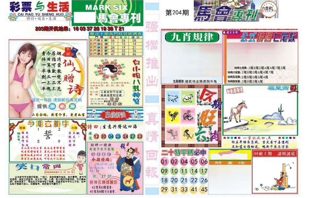 新澳彩204期:马会专刊A