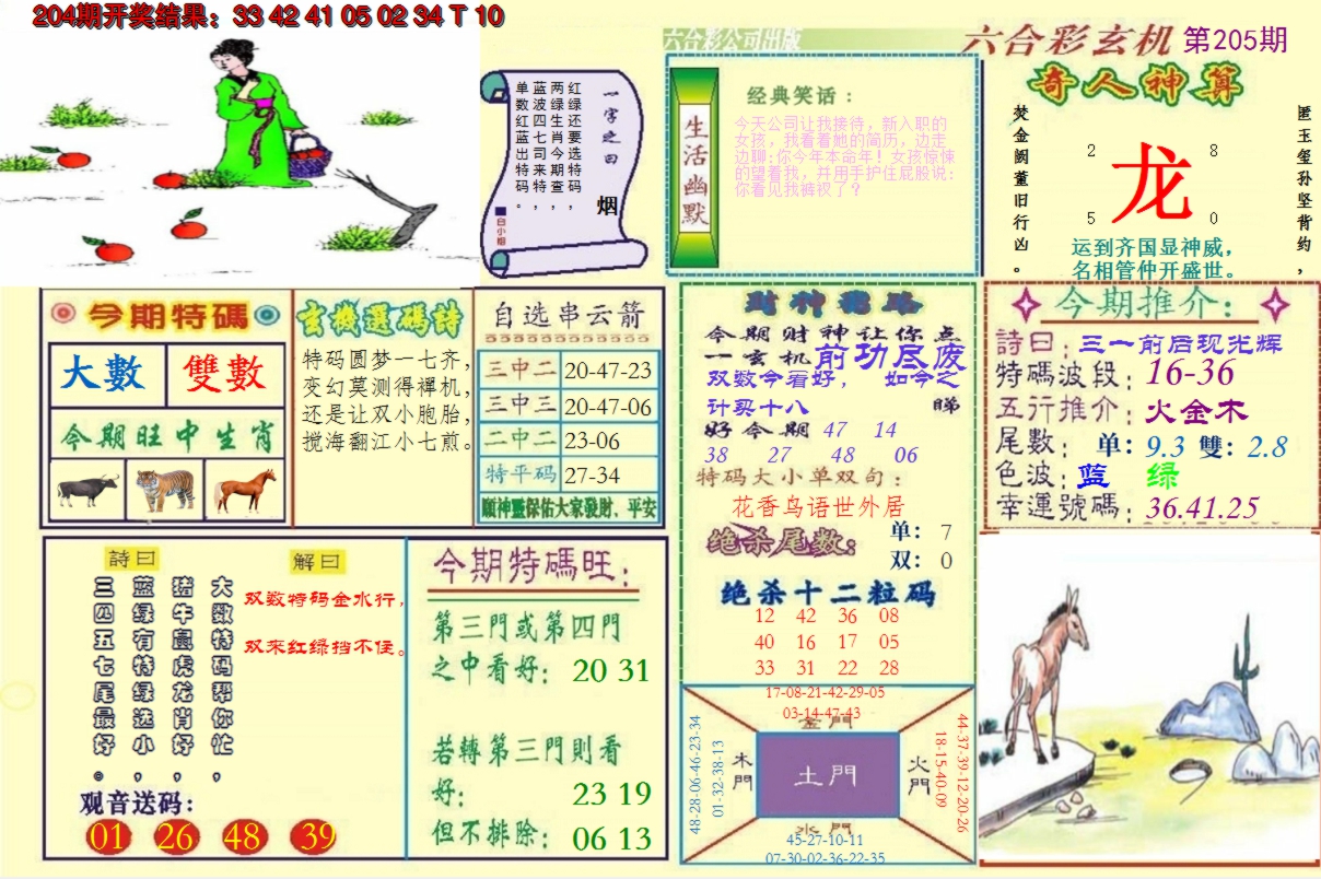 新澳彩205期:澳门六合玄机