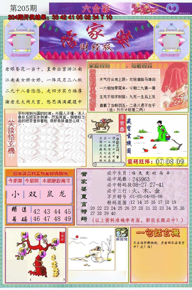 新澳彩205期:管家婆财经版