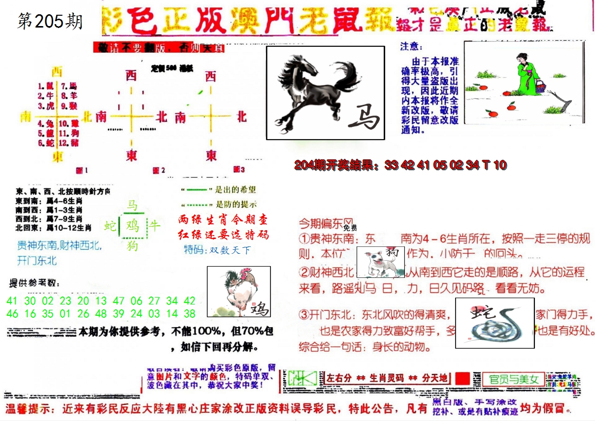 新澳彩205期:彩色正版澳门老鼠报