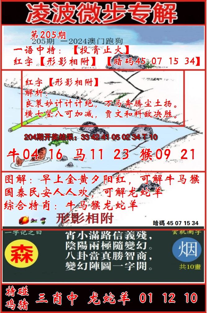 新澳彩205期:凌波微步