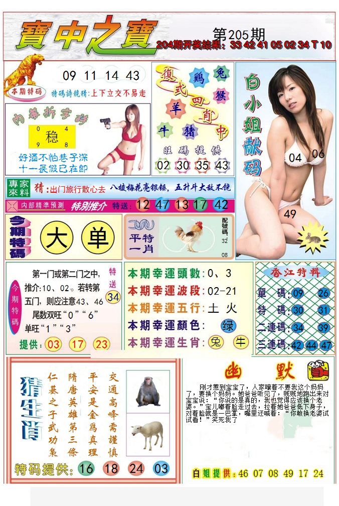 新澳彩205期:宝中之宝