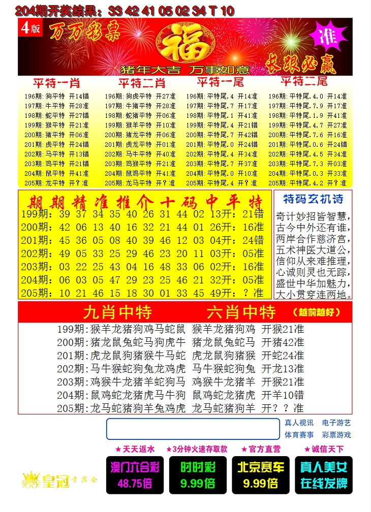 新澳彩205期:澳门开门红C