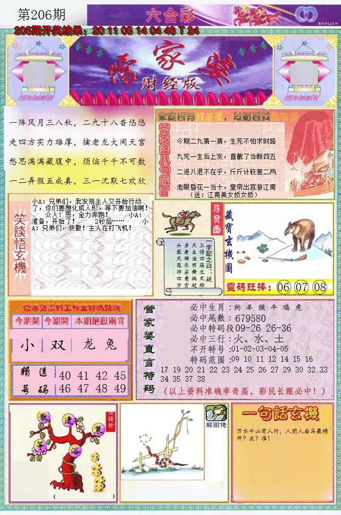 新澳彩206期:管家婆财经版