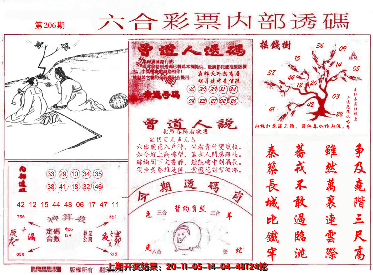 新澳彩206期:内部透码(信封)