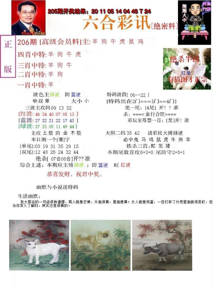 新澳彩206期:六合彩讯-2