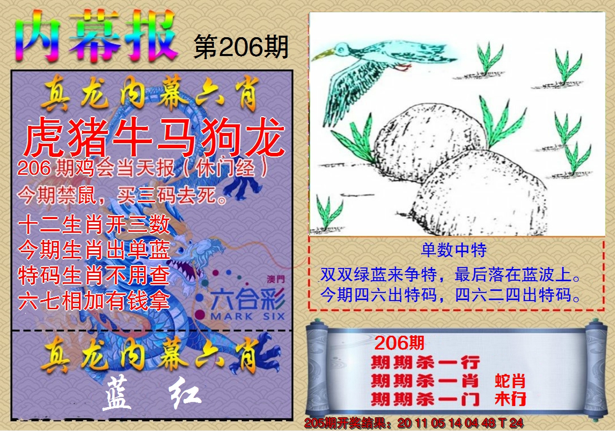 新澳彩206期:真龙内幕报