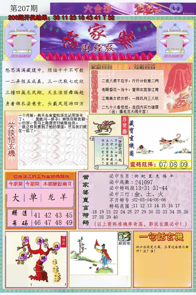 新澳彩207期:管家婆财经版